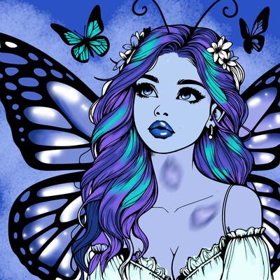 butterfly fairy realistic girl