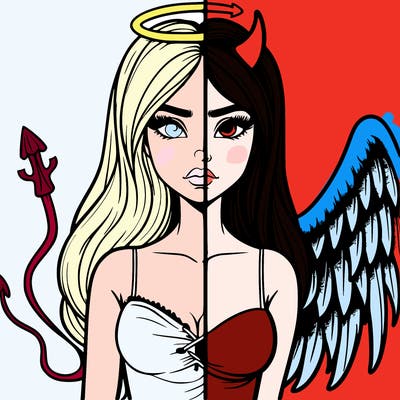 devil vs angel realistic girl