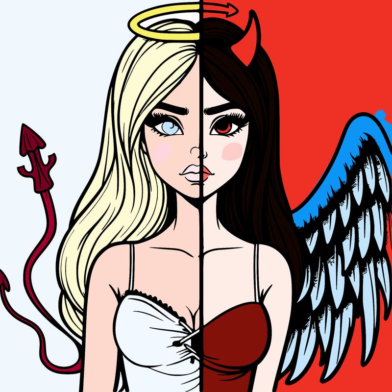 devil vs angel realistic girl