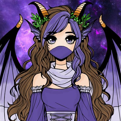 realistic girl with dragon wings horns and a tail