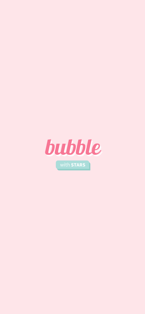 Official logo of the bubble with STARS app on a light pink background