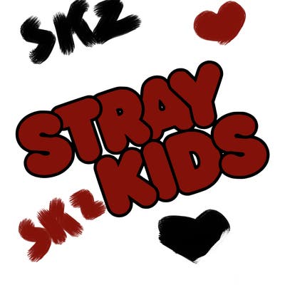 bubble letters saying stray kids