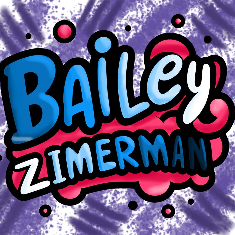 bailey zimmerman in bubble letters