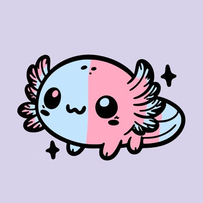 cute easy baby axolotl