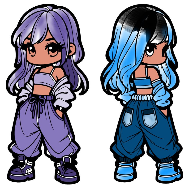 girl in crop top and baggy pants