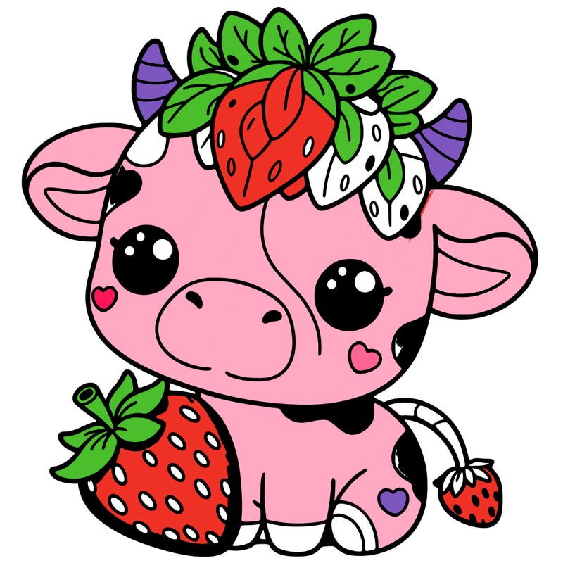 cute strawberry cow