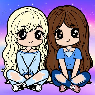 2 girls sitting next to each other