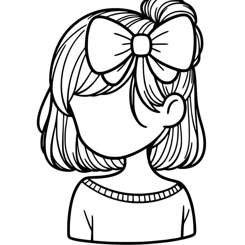a girl with a bow in the back of her hair