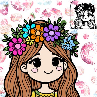 girl with flowers crown