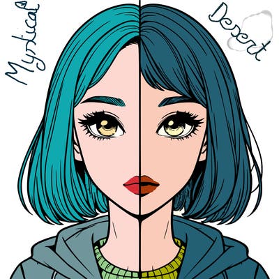 split realistic girl