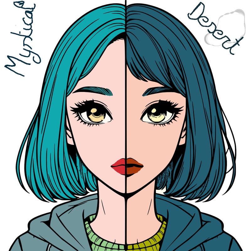 split realistic girl