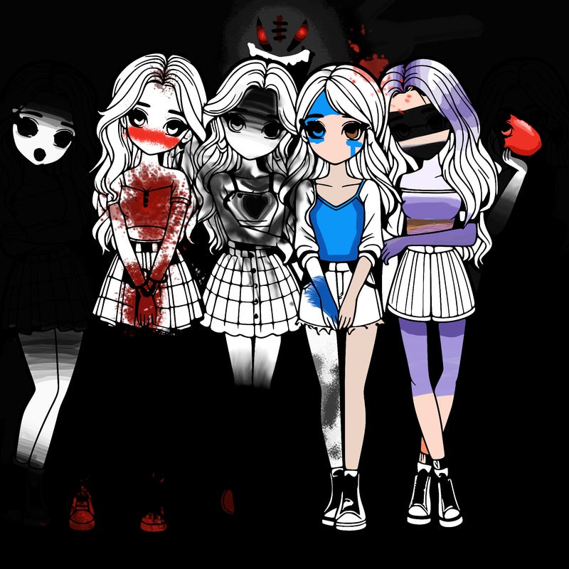 a group of girls realistic