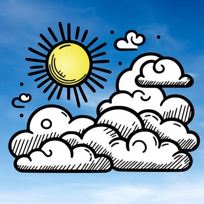 sky with sun and clouds