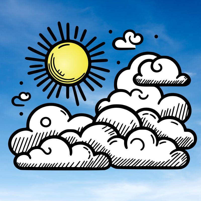 sky with sun and clouds