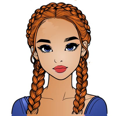 realistic girl with braids