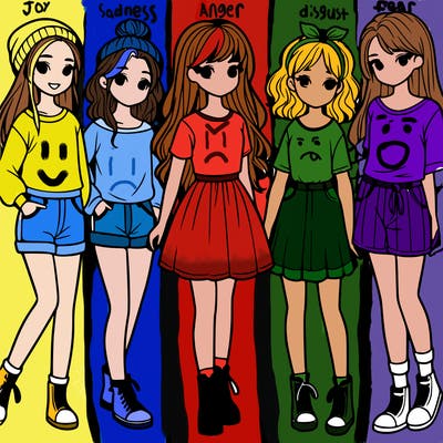 a group of five girls