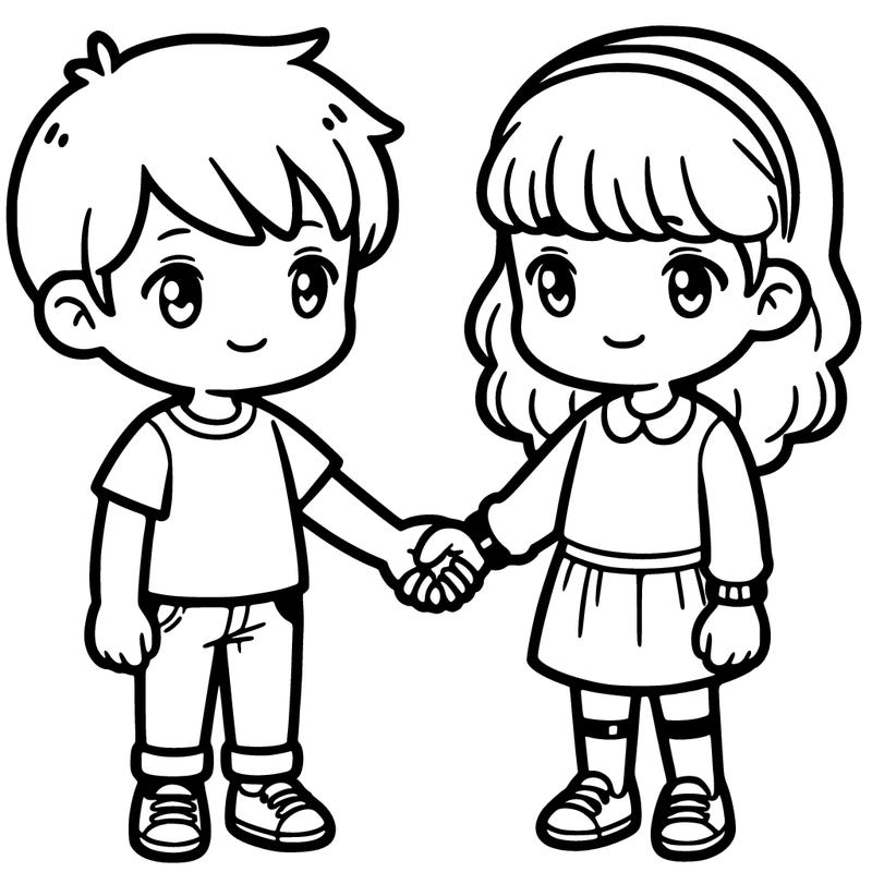 boy and girl holding hands