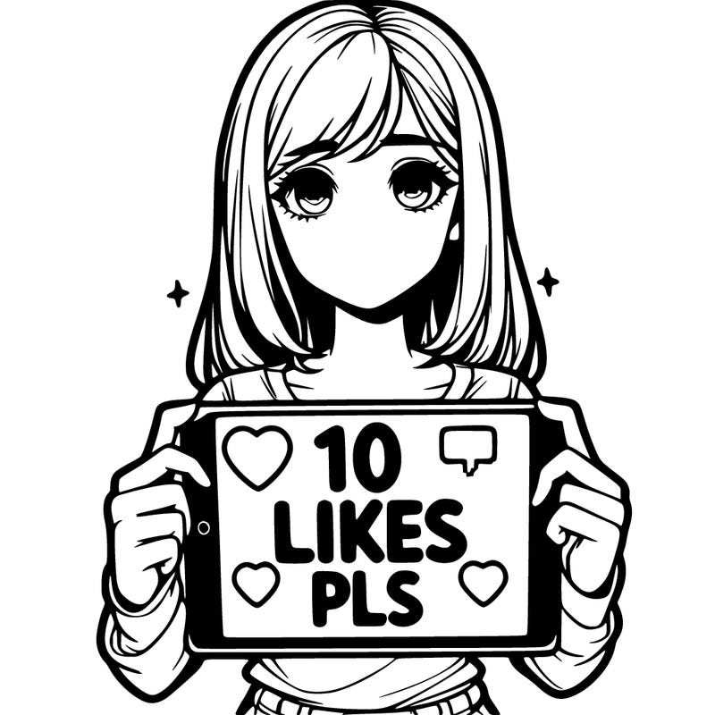 realalistic girl holding a sign that says 10 like pls
