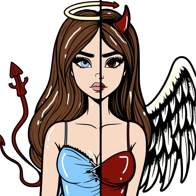 devil vs angel realistic girl
