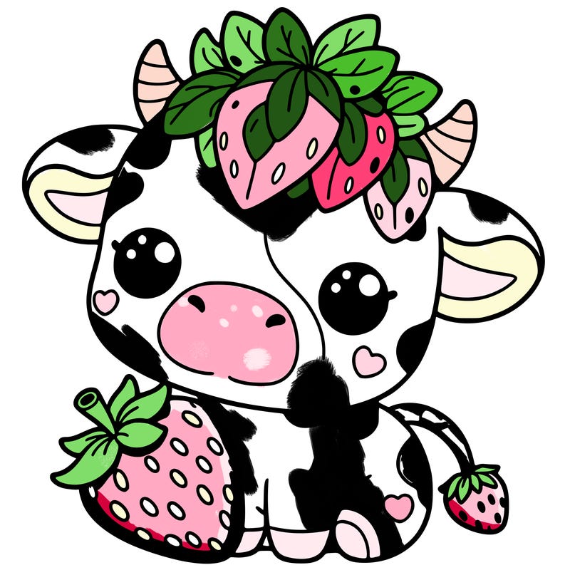 cute strawberry cow