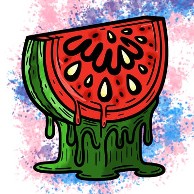 watermelon slice dripping