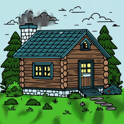 a small house in the woods
