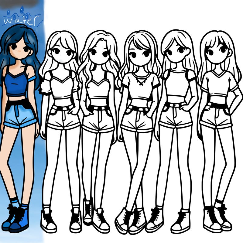 a group of girls wearing crop tops and shorts