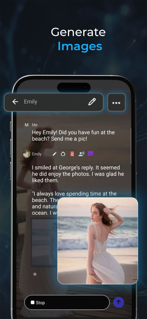 Layla - Layla AI app interface showing image generation in a roleplay chat.