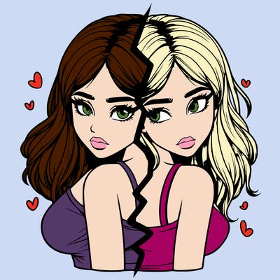 realistic girl split