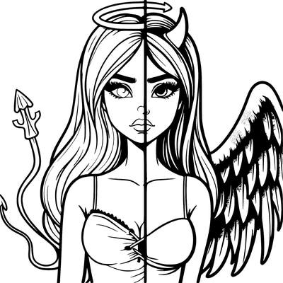 devil vs angel realistic girl