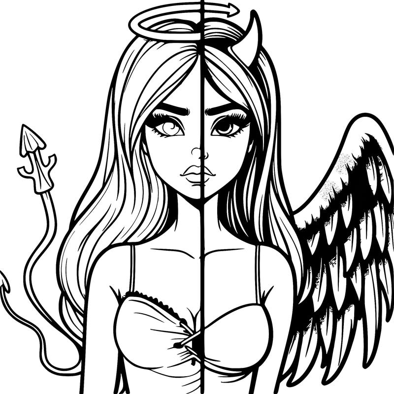 devil vs angel realistic girl