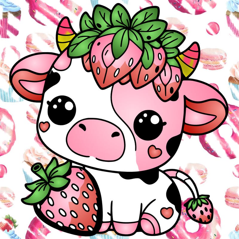 cute strawberry cow