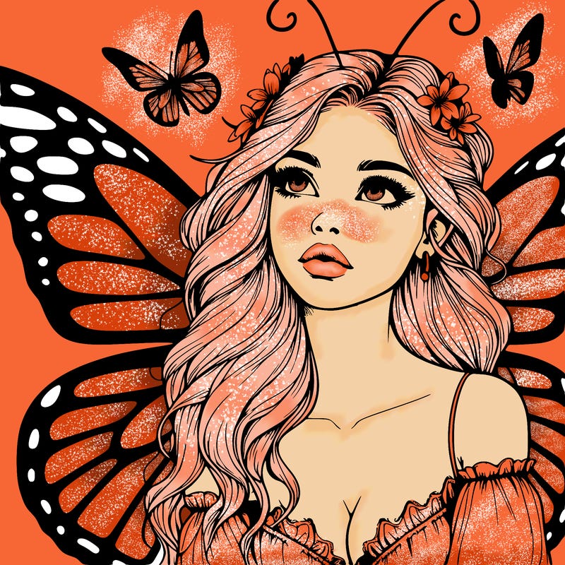 butterfly fairy realistic girl