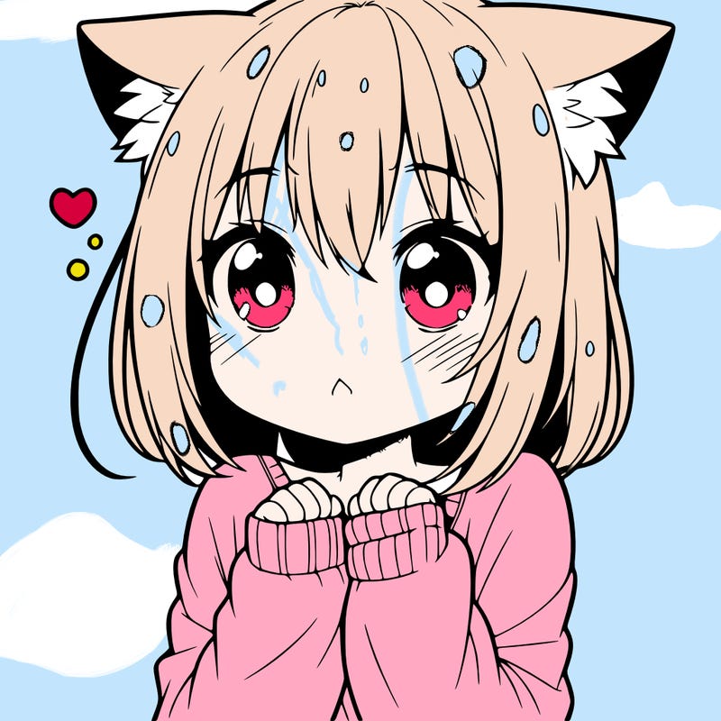 shy anime catgirl