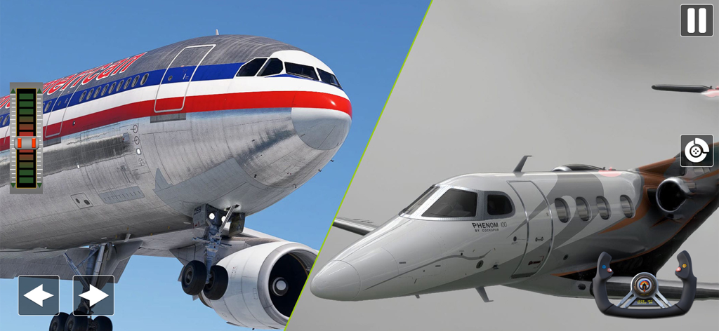 Emergency Plane Crash Landing! - 大型旅客機とプライベートジェットのフライトシミュレーターコントロールを並べて表示