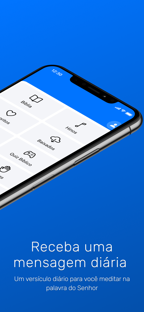 Biblia Sagrada Offline - Interfaz de la aplicación Biblia Sagrada sin Conexión mostrando la función de mensaje diario del versículo en un smartphone