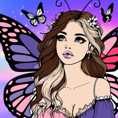 butterfly fairy realistic girl