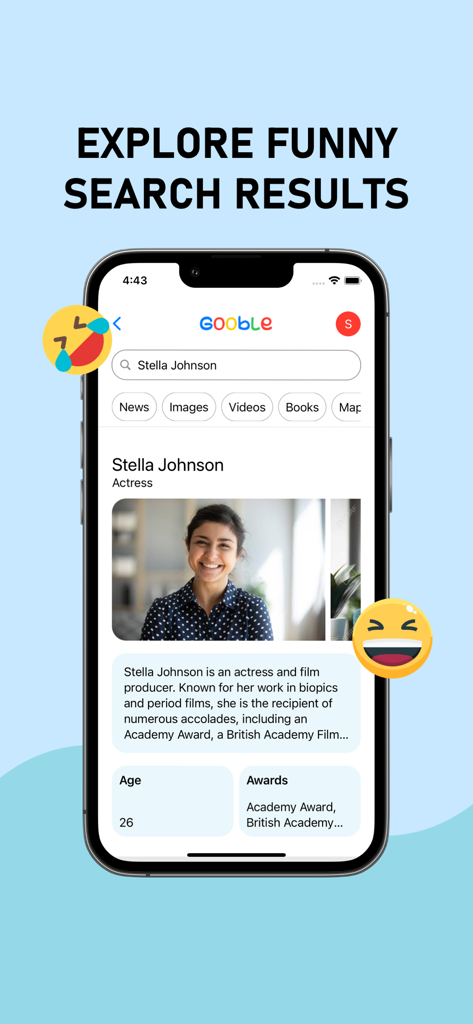 Fake Gooble Search Prank - A mobile phone screen showing a fake search result for pranking friends.