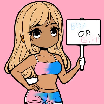 girl in a cute crop top holding a blank sign