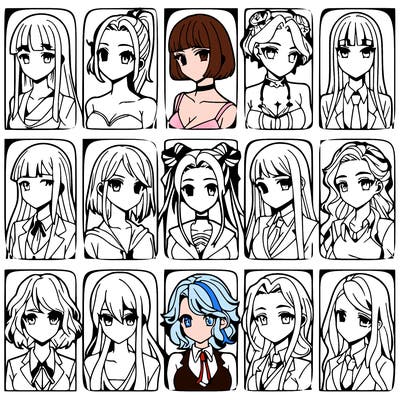 girls that look diffrent anime