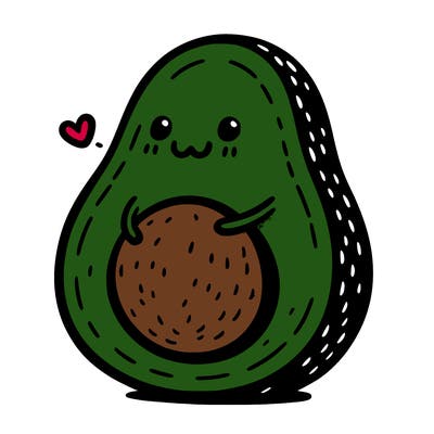 an avocado hugging an avocado