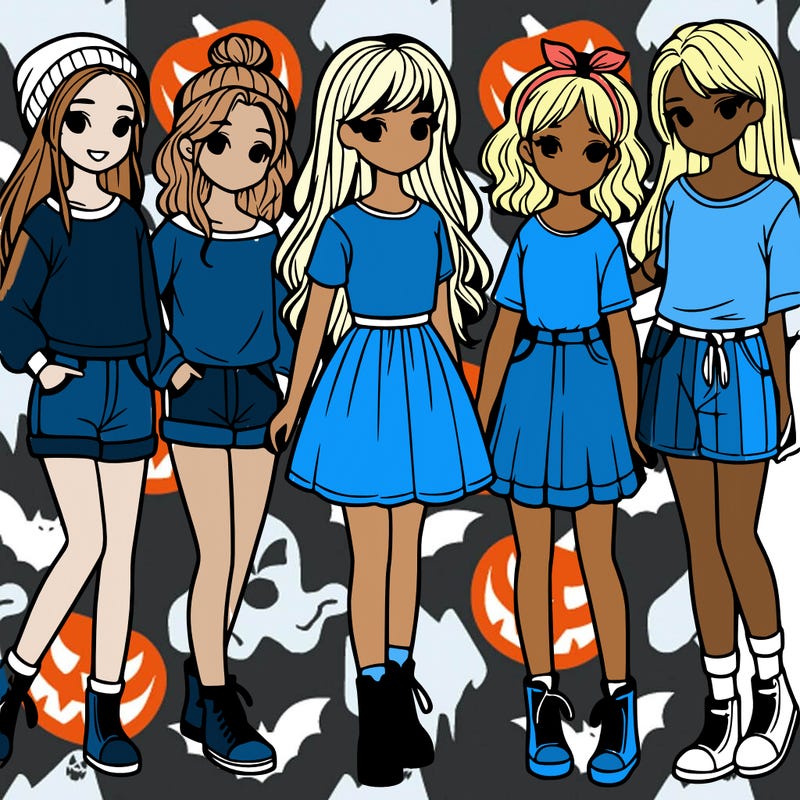 a group of five girls