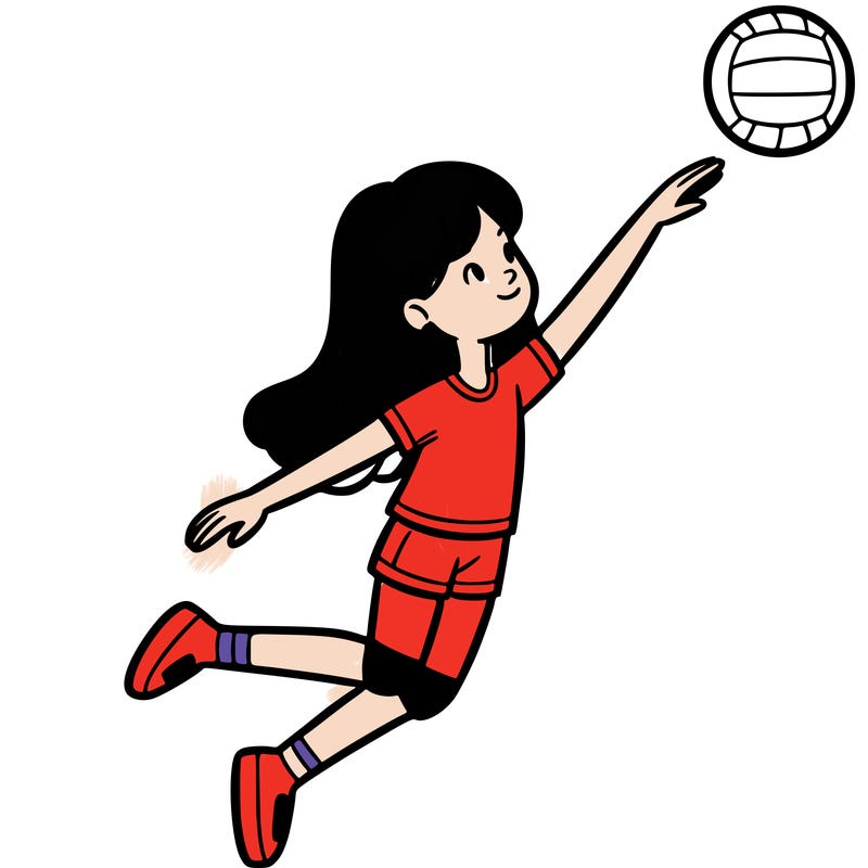 a girl playing volleyball