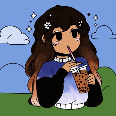aesthetic girl drinking boba