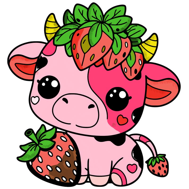 cute strawberry cow