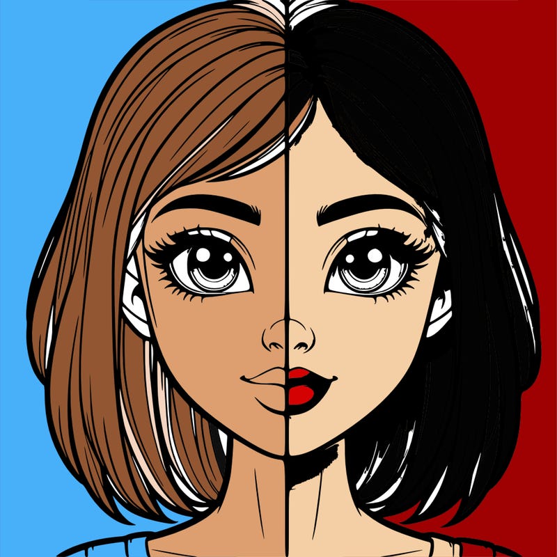 realistic girl in half