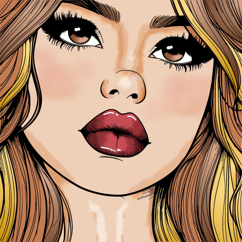 really realistic girl with lips