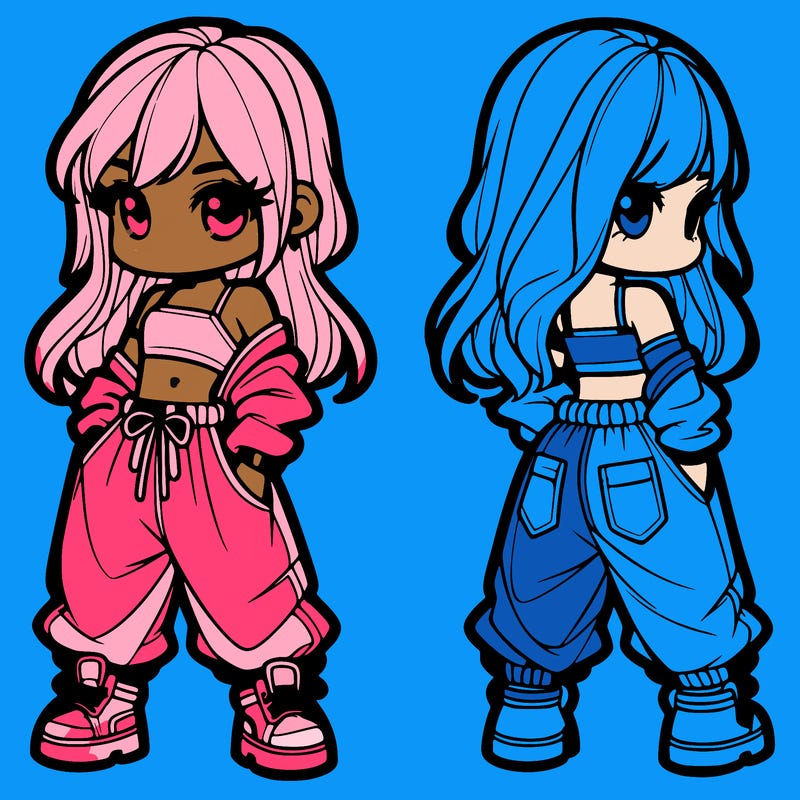 girl in crop top and baggy pants