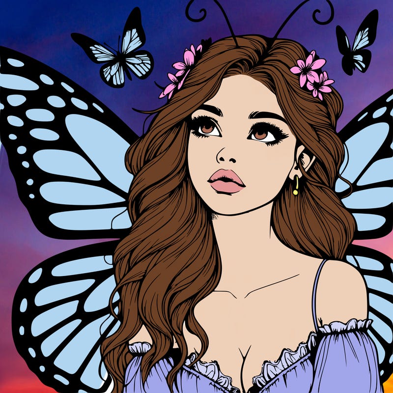 butterfly fairy realistic girl