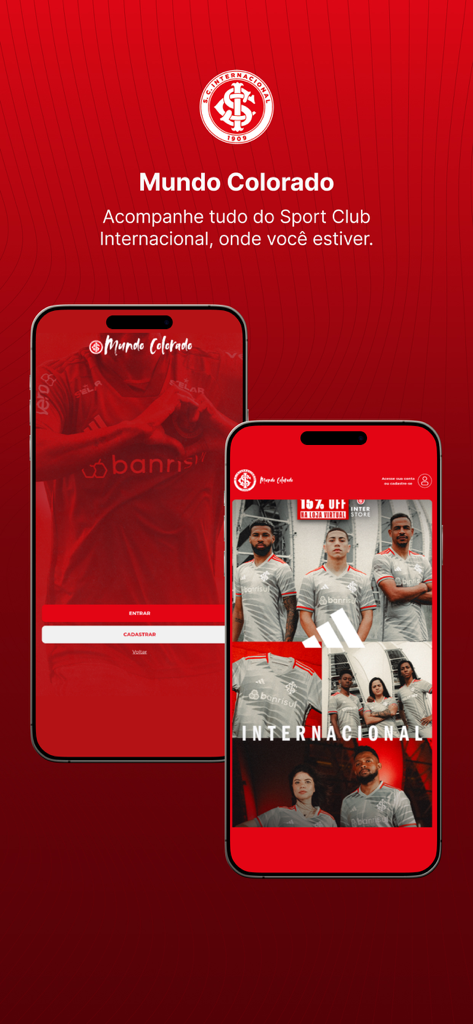 Mundo Colorado - Official Mundo Colorado app for Sport Club Internacional fans showing mobile interface